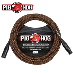 PIG HOG 마이크 케이블 Tour Grade Woven 6m XLR CABLE (PHM20ORG)
