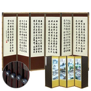 박씨상방 반야심경 진주비단6폭 병풍뒷면 풍속화4폭특허 버팀