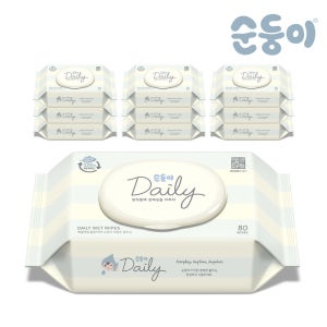 순둥이 DaC-01/100%생분해/데일리 물티슈 80매 캡형 10팩