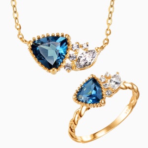 14K 18K 벨라트라이쉬 런던블루 토파즈 세트