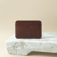 Italian Vegetable Pebble Card Wallet Dark Brown 이탈리안 베지터블 페블 카드 지갑 다크 브라운