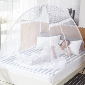 하우쎈스 북유럽 스타일 원터치 모기장 싱글 슈퍼싱글 겸용