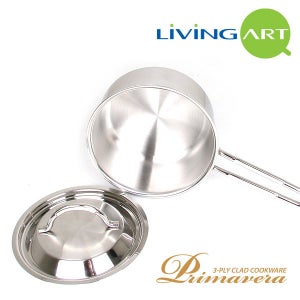 리빙아트 프리마베라 통삼중 스텐 냄비 편수 18cm