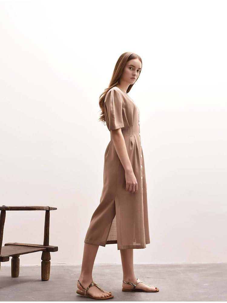[아바몰리] ADU-OPE501-20 CAMILLA SINGLE BUTTON ONE-PIECE (Pink beige) 베이지 ADU-OPE501-20