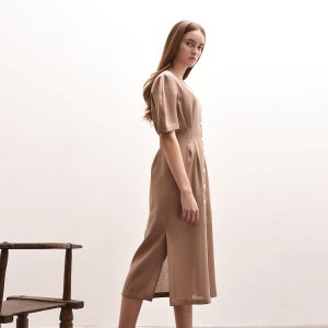[아바몰리] ADU-OPE501-20 CAMILLA SINGLE BUTTON ONE-PIECE (Pink beige) 베이지 ADU-OPE501-20