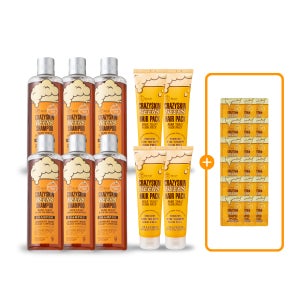 [SET] 맥주효모 탈모샴푸 300g,6개+맥주효모 헤어팩 200g,4개+여행용파우치18매