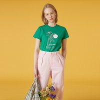 N커버 앤커버 Flower vase tshirt-green