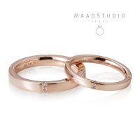 MAADSTUDIO MR-VII 스퀘어밴드 슬림 14k 다이아 심플한 금커플링 심플 결혼반지 브랜드