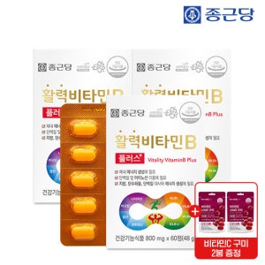 종근당 활력 비타민B 플러스 3박스(6개월분)+비타C1000구미 2봉