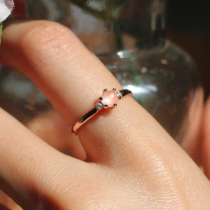 라운드반지✨캐보션 원석, 디어누리