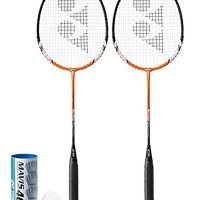 요넥스(YONEX) 배드민턴 라켓2개 나일론 셔틀3 개세트 머슬 파워2 GATT 켕김(팽팽하게 땅김/의욕) 수확필 stencil 마크 가공부