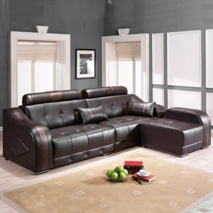 동서가구 데무스 모던엔틱 4인용 소가죽소파+오토만 DF901084