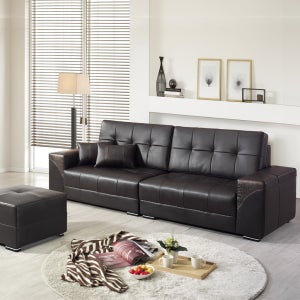 동서가구 테사 모던디자인 4인용 가죽소파+스툴 DF901226