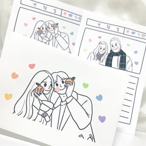 ⭐️당일출고 드로잉 편지지 생일 기념일 선물 100일 , 주연로인