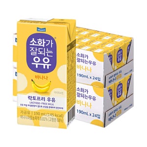 매일 소화가 잘되는 우유(락토프리) 바나나 멸균 190ml 48팩/무료배송