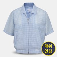 남성 여름 체크 밴딩 반팔 점퍼 중년 장년 GMSD5