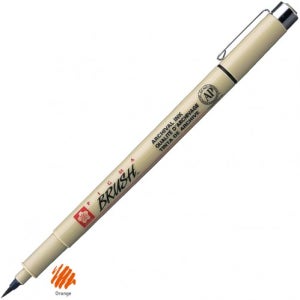 2000 사쿠라 피그마 마이크론 피그먼트 드로잉펜 브러쉬펜 붓펜 낱개 - XSDK-BR#5.오렌지 - 캘리그라피펜