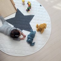 소아베 빈티지 큰별 원형 매트 러그 누빔 패드 아기 아이방