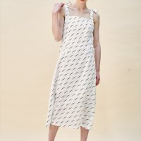 룬케이브 Lunecave Print Satin Overall Dress