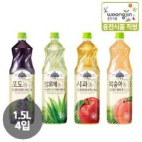 [웅진식품]가야농장 주스 1.5L 4페트 (알로에,토마토,복숭아,사과,당근)