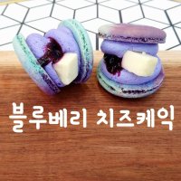 마카롱팝 프리미엄 수제마카롱[뚱카롱] 시리즈 [블루베리치즈케익] 단품  1개  50g