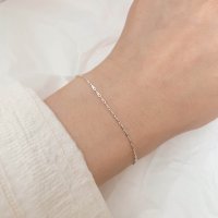 silver 925 수입체인이 유니크한 얇은 은팔찌 drop bracelet