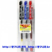 볼펜 파인테크(Fine tech) Gel ink 0.3㎜ 3색 Donga