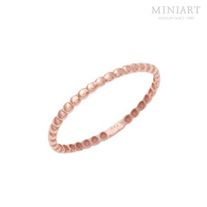 미니아트 14K 로즈골드 라운드링 심플 데일리 레이어드 반지