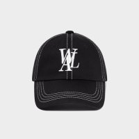 [우알롱] Signature Logo ball cap - STITCH BLACK