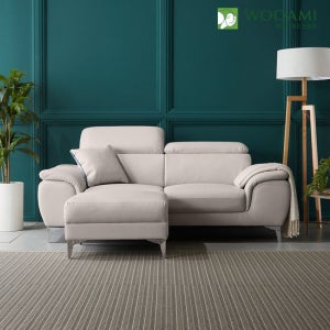 [리뷰이벤트]우아미가구 레브 3인용 무빙헤드레스트 가죽 소파+스툴 2color