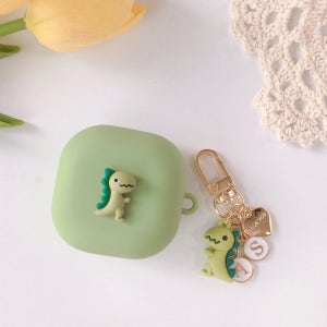 🦕공룡🌿갤럭시 버즈2 프로 버즈fe케이스 공룡 이 이니셜키링, 딸랑이쥬