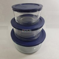 파이렉스 Pyrex 파이렉스 원형찬통 3단 6P 유리밀폐용기