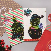 크리스마스 스크래치 카드 봉투 10SET