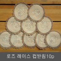 eb 일본산 로즈레이스 컵받침 10p 유리잔받침