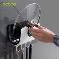 ecoco 벽걸이 U형 냄비뚜껑거치대 칼 도마 조리도구정리 후라이팬정리대 보관함 이동형고리