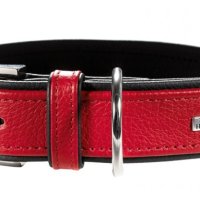 헌터 애완용품 개목걸이 목줄 가죽 대형견 산책용품Hunter Halsband Capri 55 rot schwarz cm 34