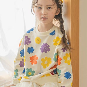 D201152 컬러플라워 맨투맨