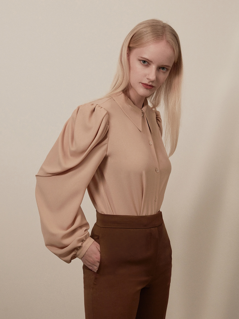 [무디디] Puff sleeve Blouse 001 Beige