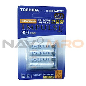 임펄스 충전지 1.2V950mAh AAA4알 카드타입 / 상품코드:464035