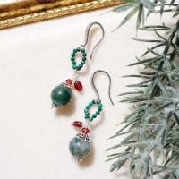 차분한 녹색 Earring 은비샵