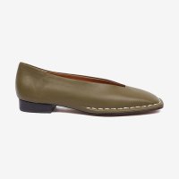 [누트] 20mm Freja Hand Stitch Loafer Shoes (Olive)