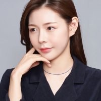 미엔느 실버925 천연 원석 라피스라줄리 비즈 초커 목걸이  라피스