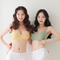 스트랩 심리스 무봉제 노와이어 스포츠 브라 탑