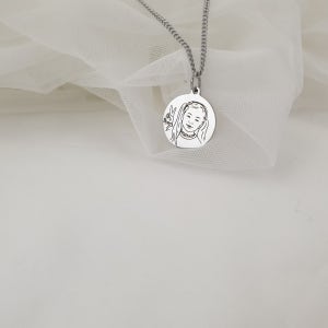 [캐리커쳐미아방지목걸이] 써지컬스틸 얼굴그림목걸이 , 러비유