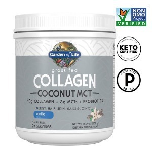 가든오브라이프 Garden of Life 목초 저분자 <b>콜라겐 코코넛 MCT</b> 바닐라맛 14.39oz 408g