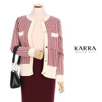 카라 KARRA 쥬얼버튼하운드체크가디건 KH0WCD522C