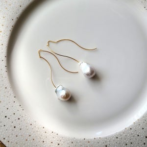 [인어눈물] 빅 드롭 진주 이어링 925실버, PEARL QUEEN