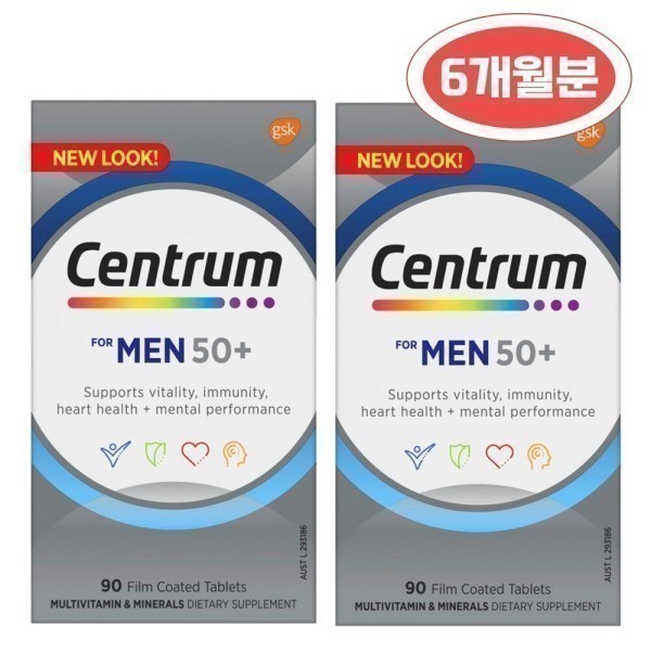 센트룸 호주직배송 1+1 포맨실버 남성 50세이상 종합비타민 90정+90정