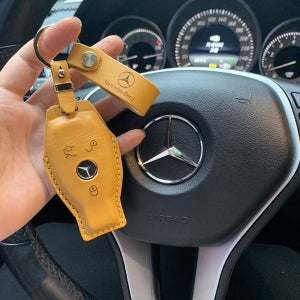 천연소가죽 프리미엄 벤츠 현대 기아 bmw 물성형키홀더 생일선물, 유즘