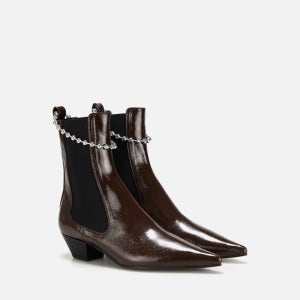 플랫아파트먼트 Extreme Sharp Toe Chelsea Boots | Glossy Brown